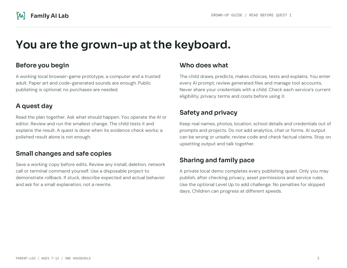 A page from inside the Launch Your Game kit