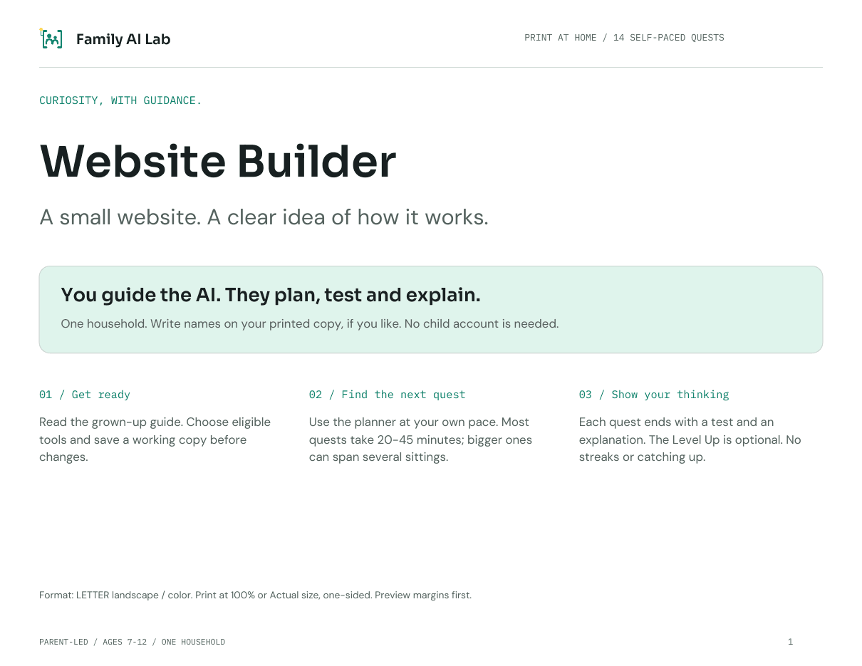 The cover page of the Website Builder kit