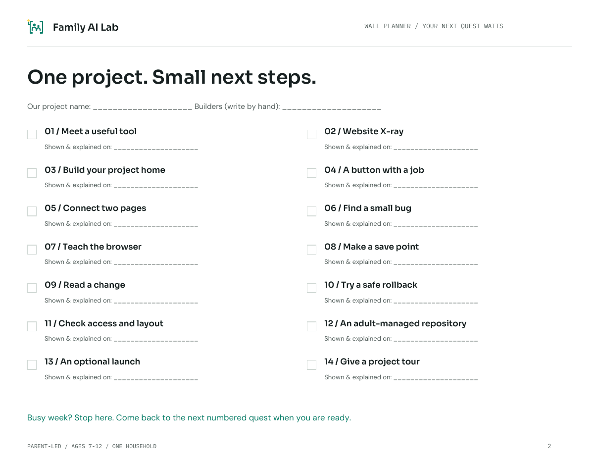 A page from inside the Website Builder kit